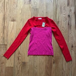 Vestique Red and Pink Dare To Be Different Sweater